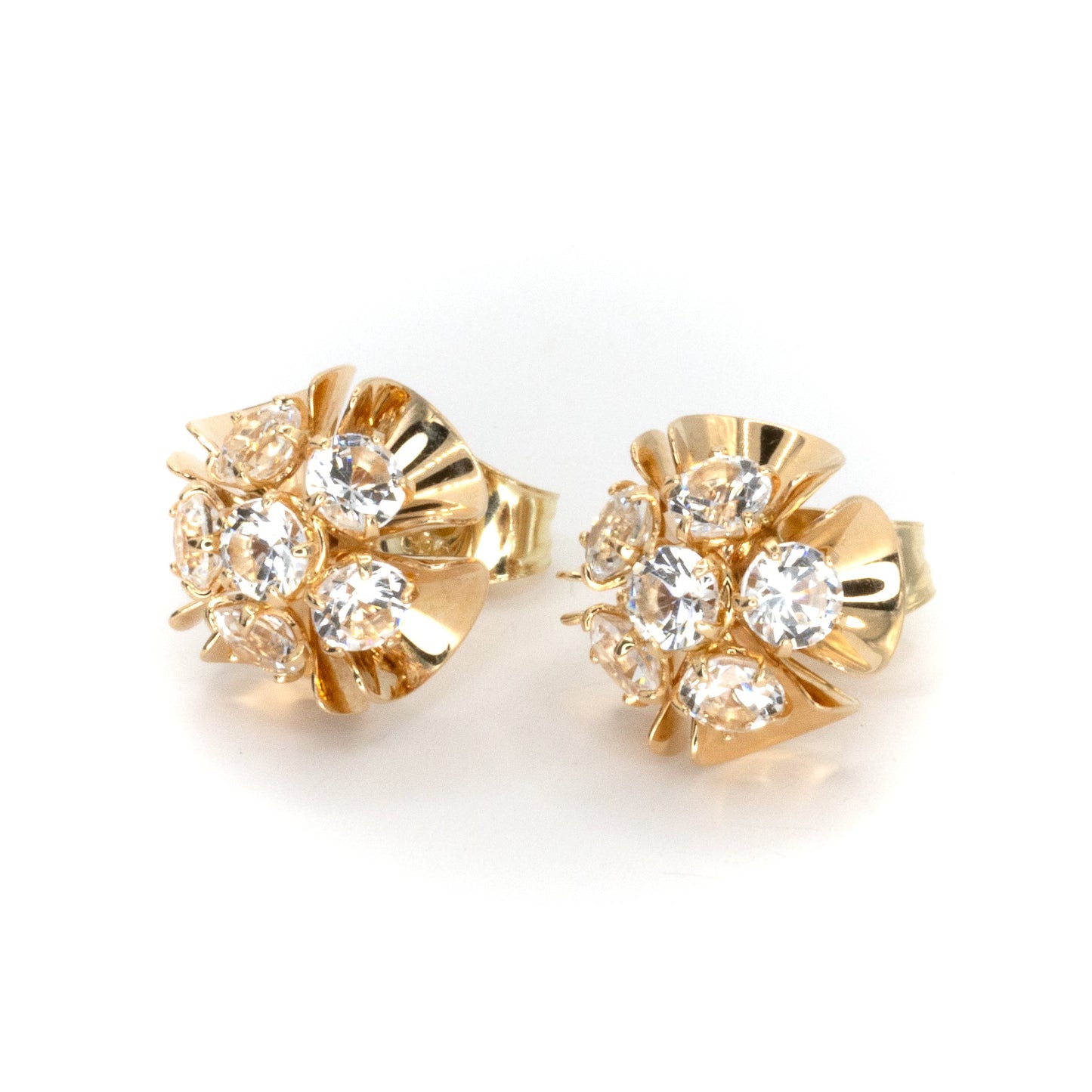 Sparkling Gold Stud Earrings
