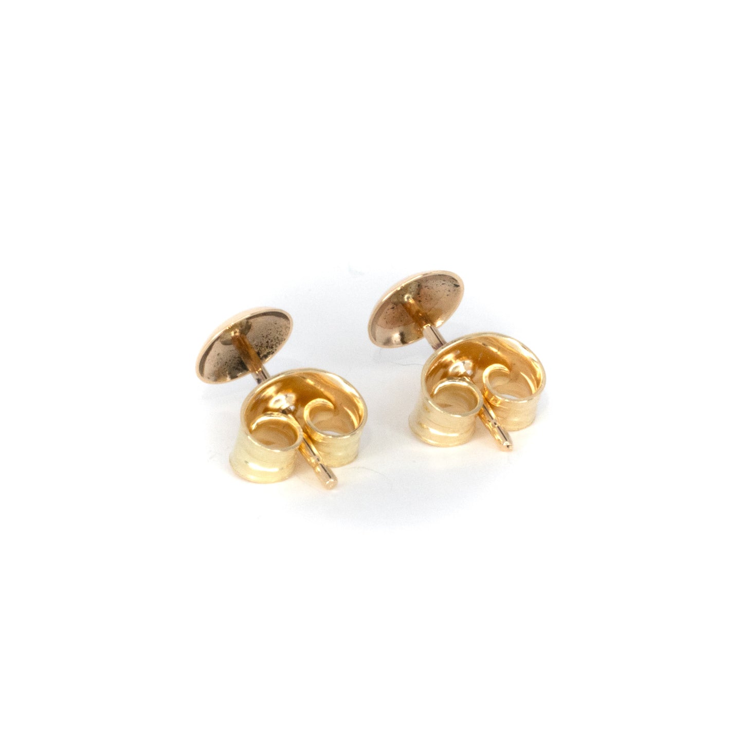 Button Gold Stud Earrings