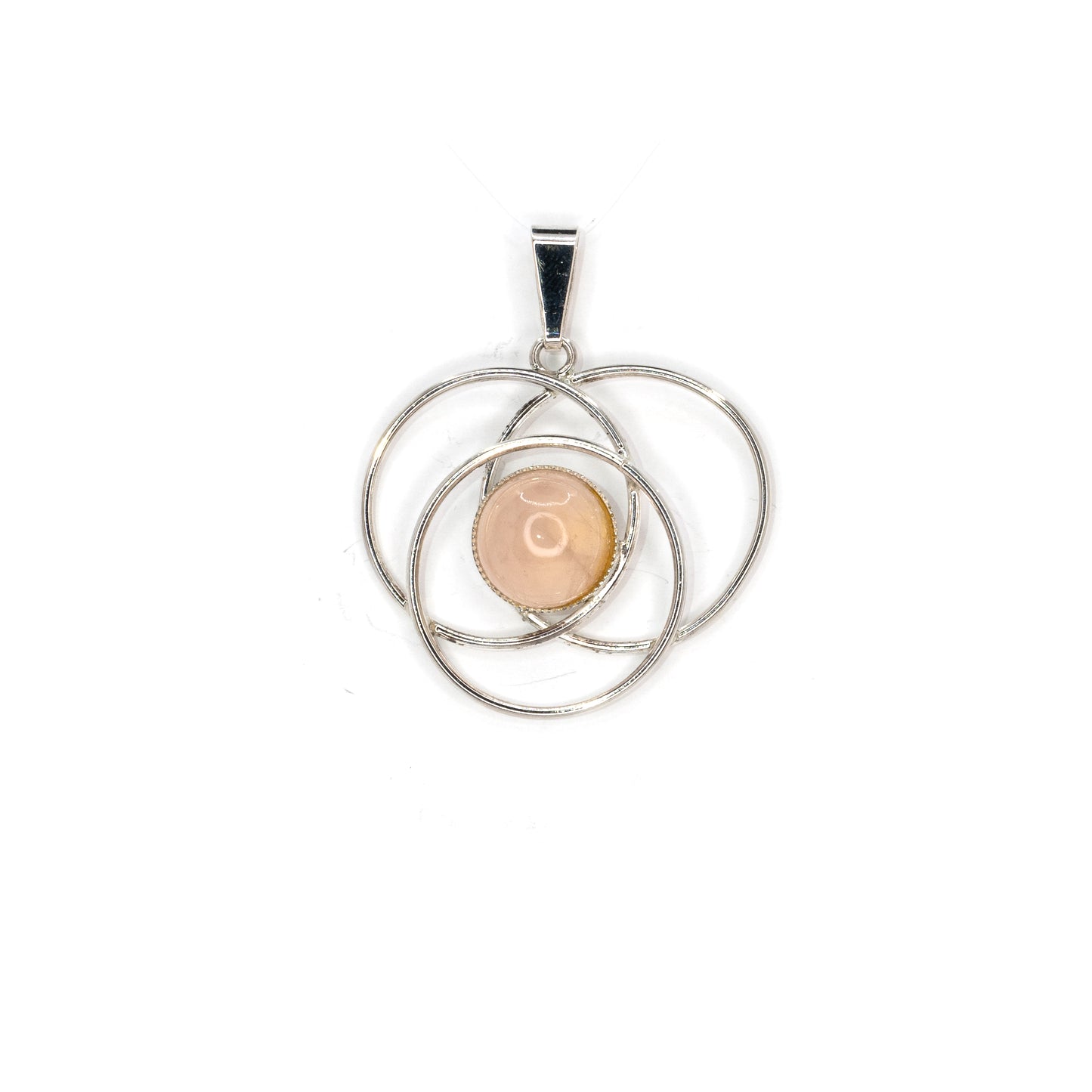 Rose Quartz Silver Pendant