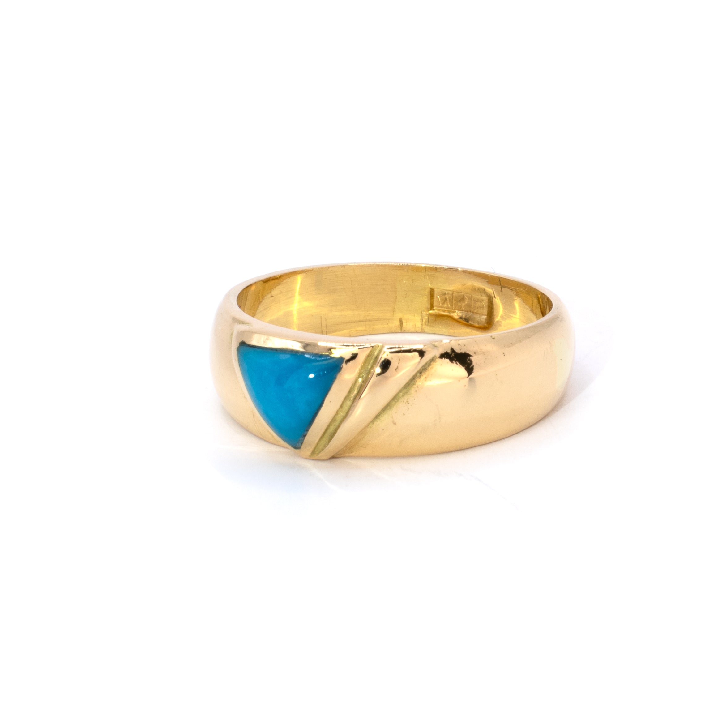 Natural Turquoise Gold Band Ring