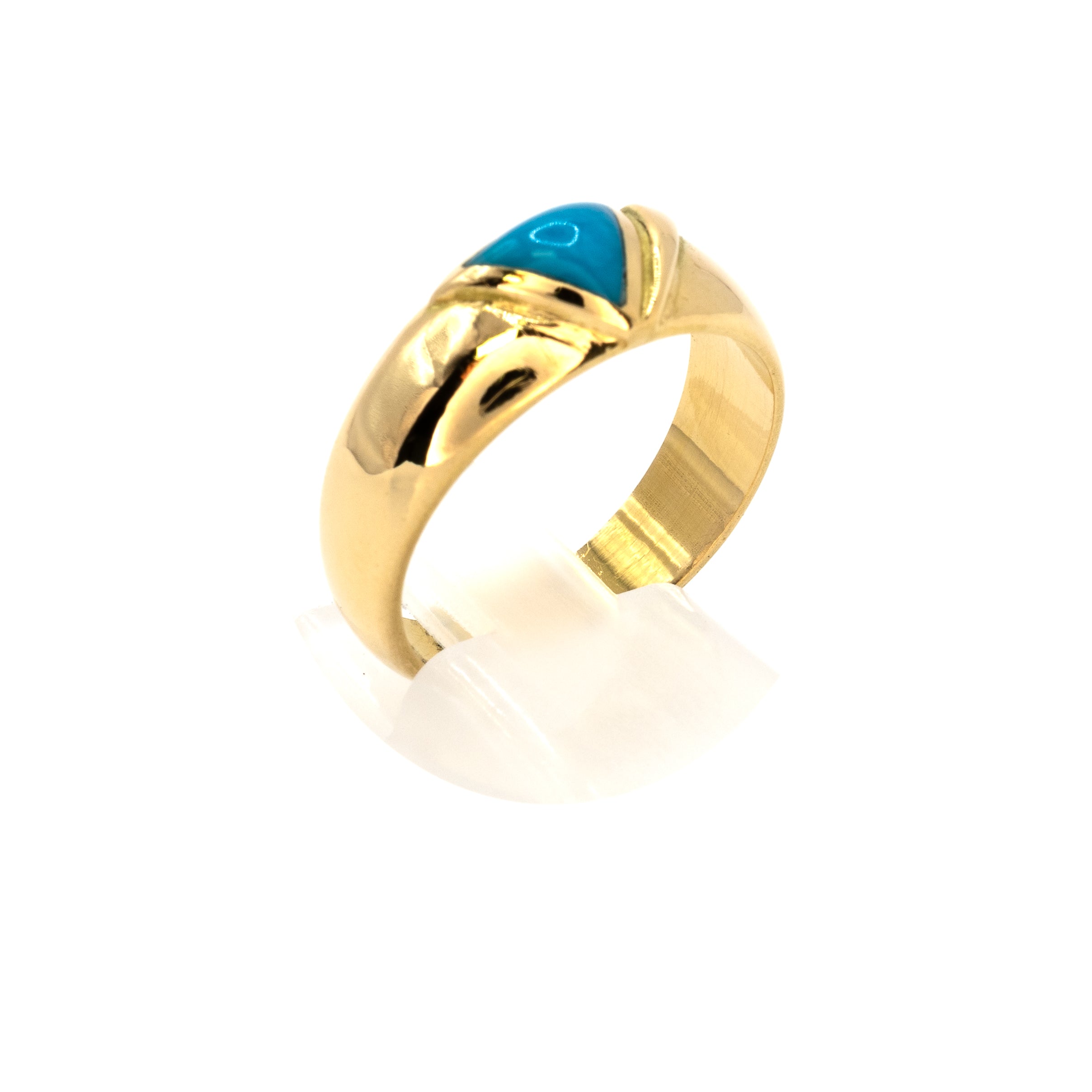 Natural Turquoise Gold Band Ring