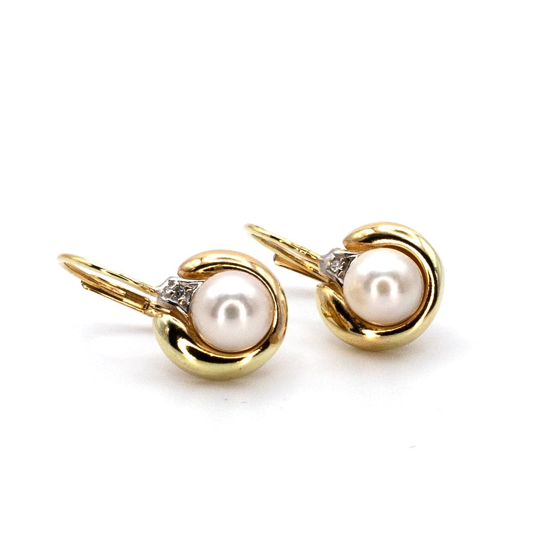 Pearl Drop Gold Earrings