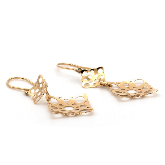 "Lace" by Liisa Vitali Gold Drop Earrings