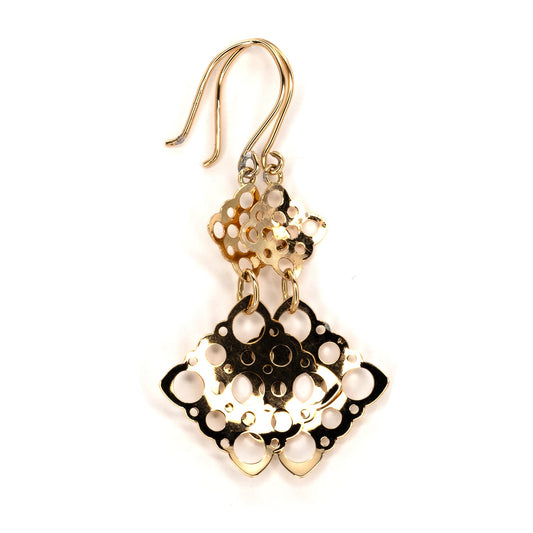 "Lace" by Liisa Vitali Gold Drop Earrings