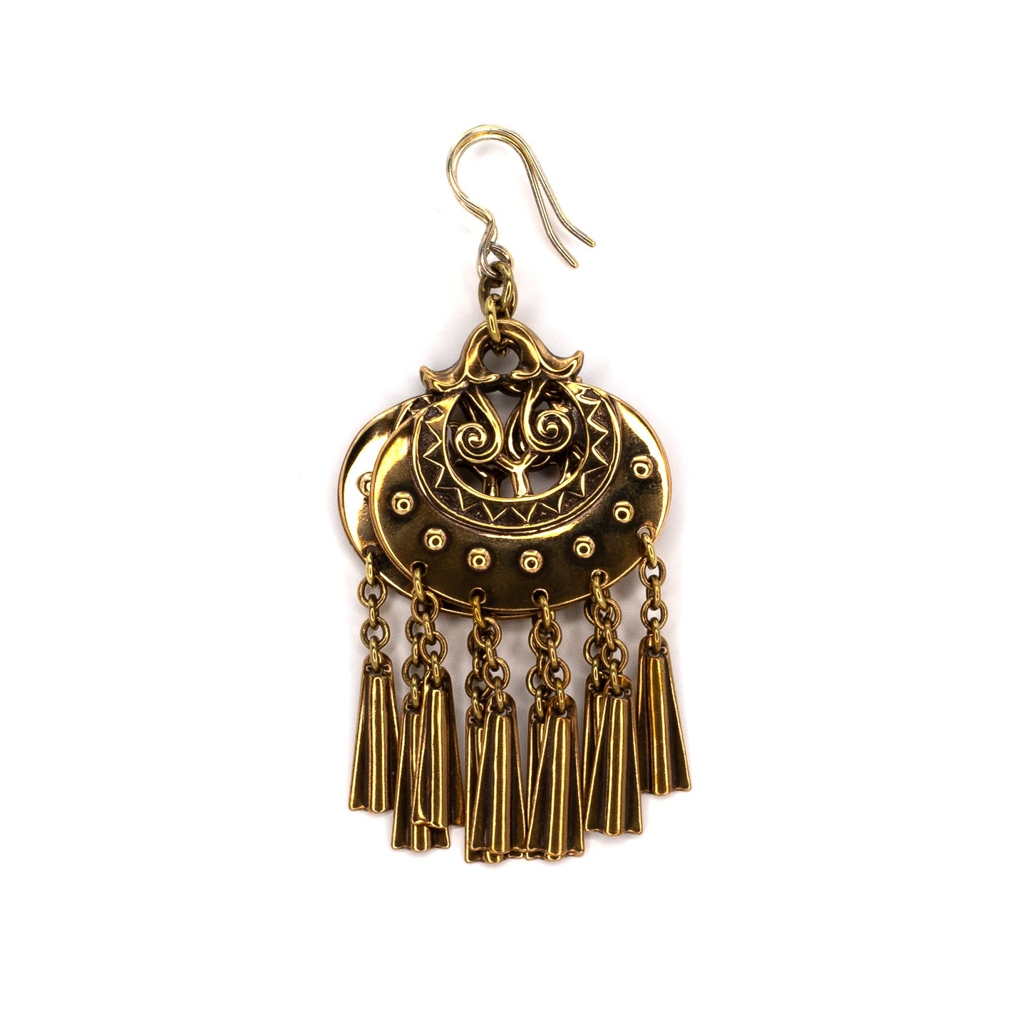 Kalevala Moon Goddess Bronze Earrings