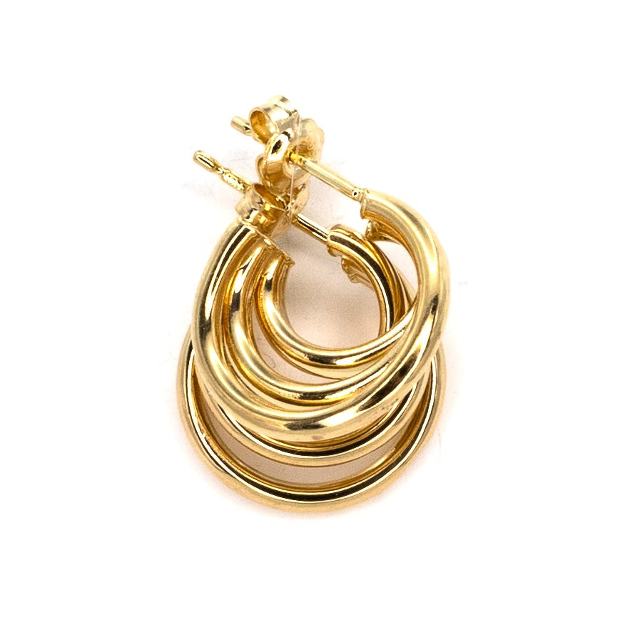 Three Ring Gold Hoops