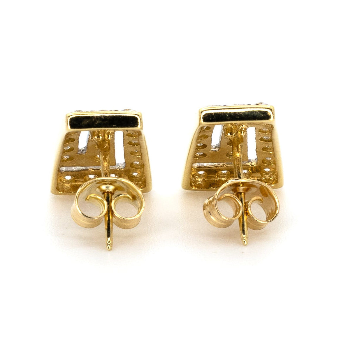Aztec style Diamond and Gold Earrings