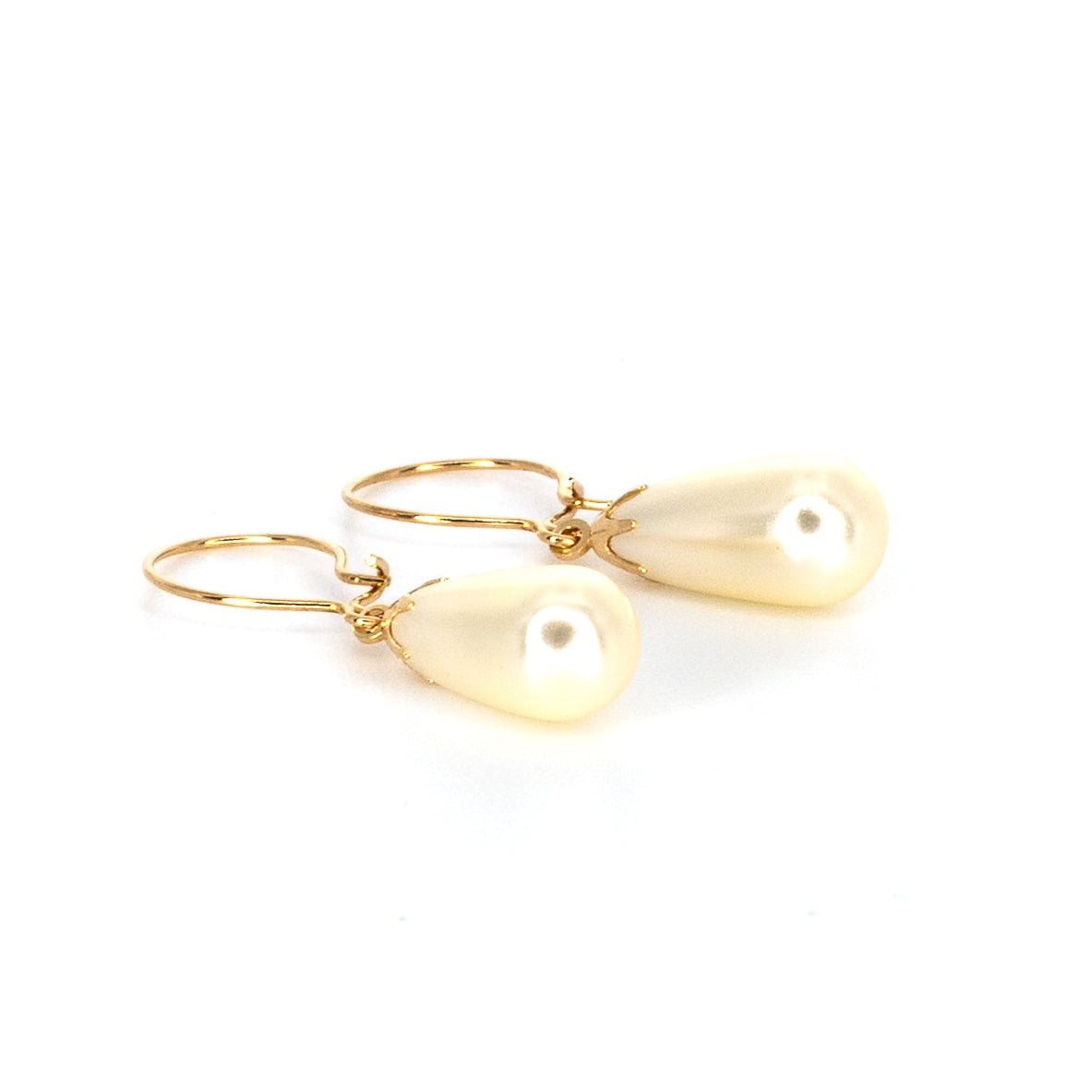 Pearl Teardrop Gold Earrings
