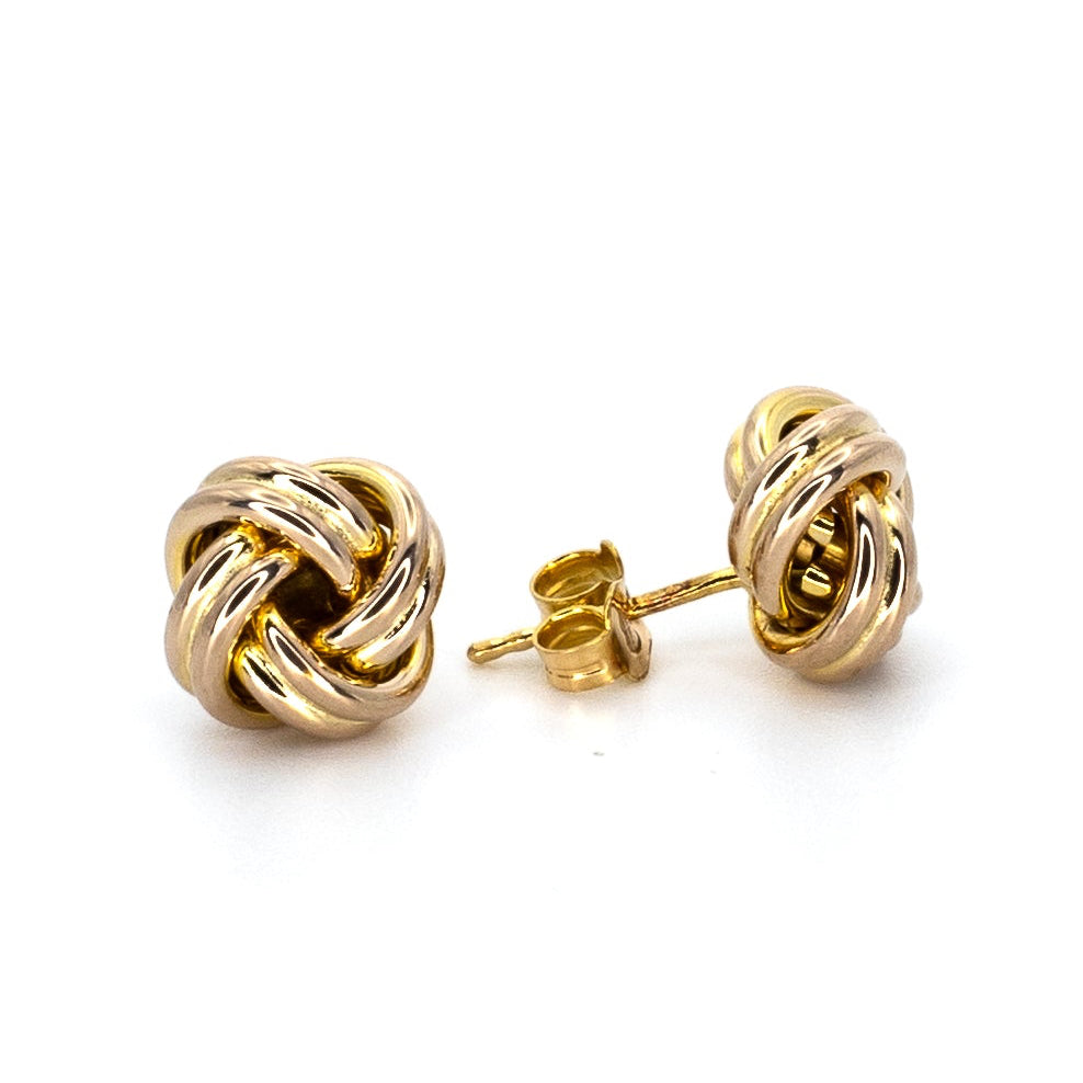 Gold Knot Stud Earrings