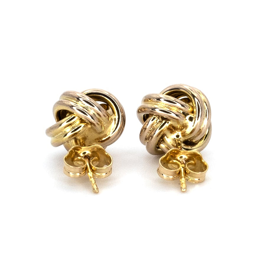 Gold Knot Stud Earrings