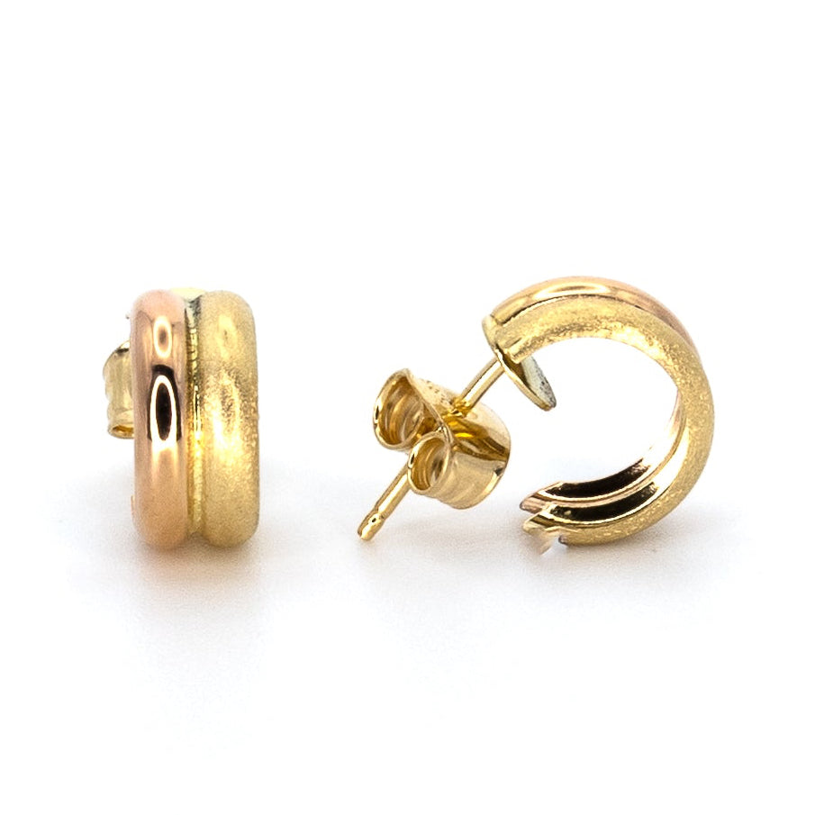 Double Band Hope Huggie Earrings