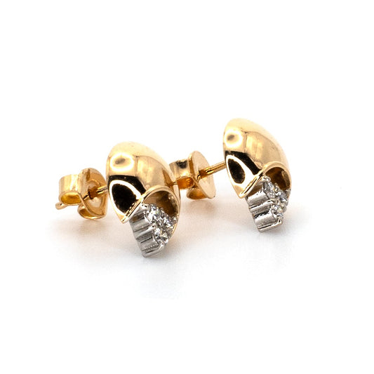 Hedgehog Gold & Diamond Stud Earrings