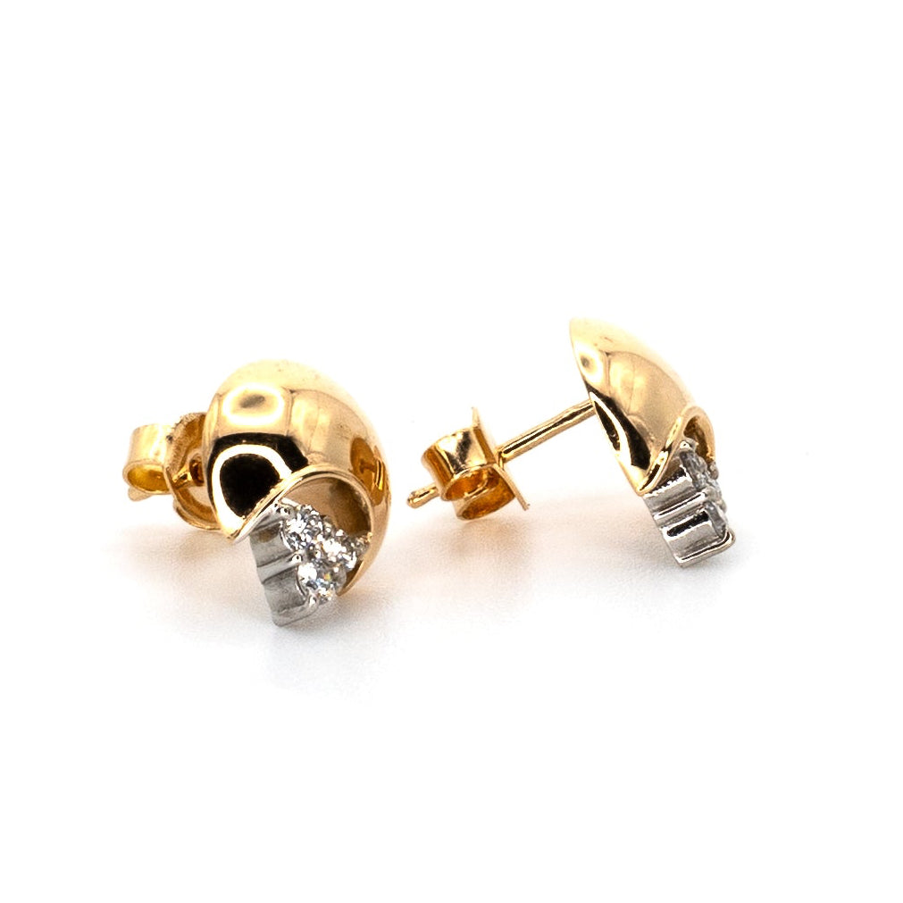 Hedgehog Gold & Diamond Stud Earrings