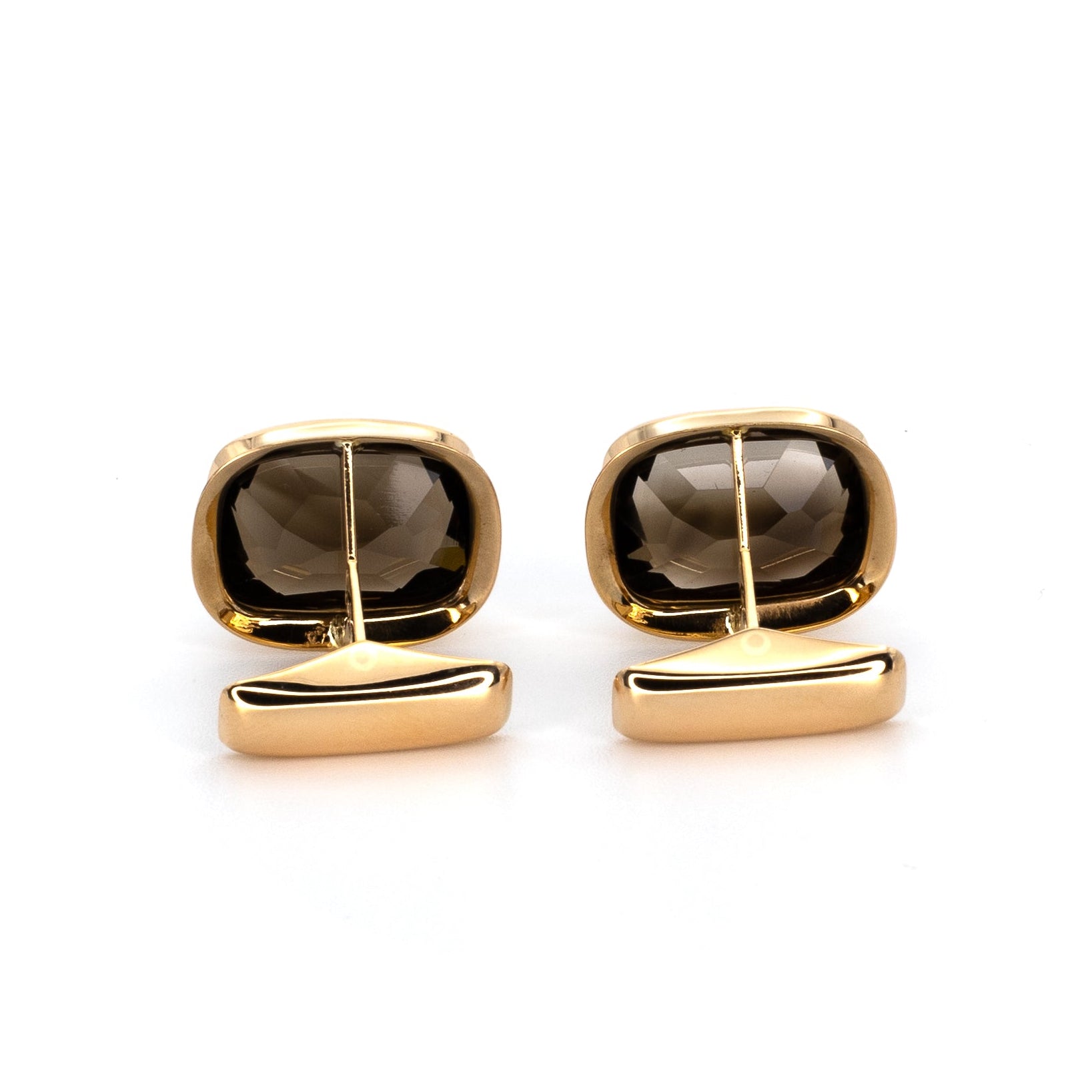 Smoky Quartz Gold Cufflinks