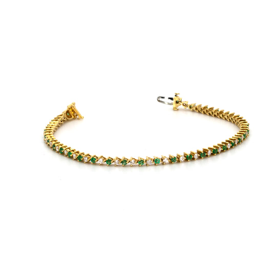 Diamond & Emerald Tennis Bracelet