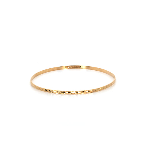 Engraved Gold Bangle Bracelet