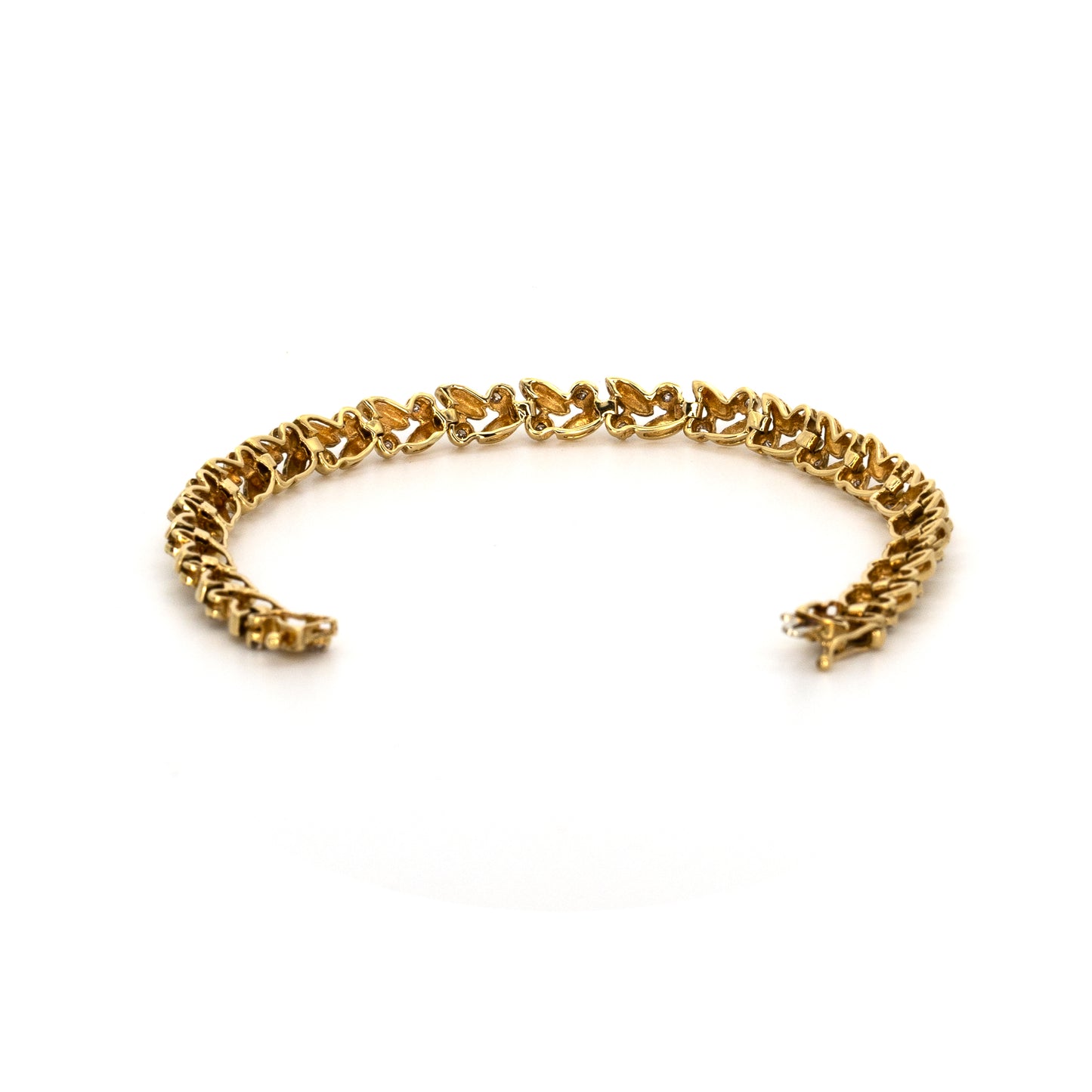 Diamond Leaf Gold Bracelet