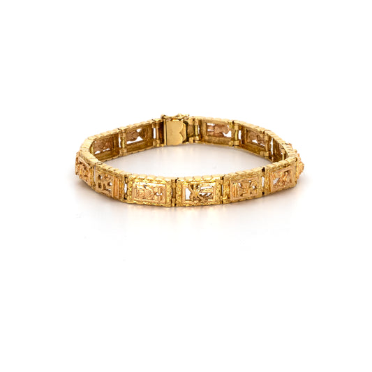 Solid Mayan Gold Box Bracelet