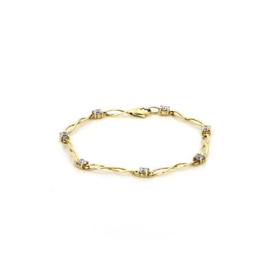 Twist Sparkle Gold Bracelet