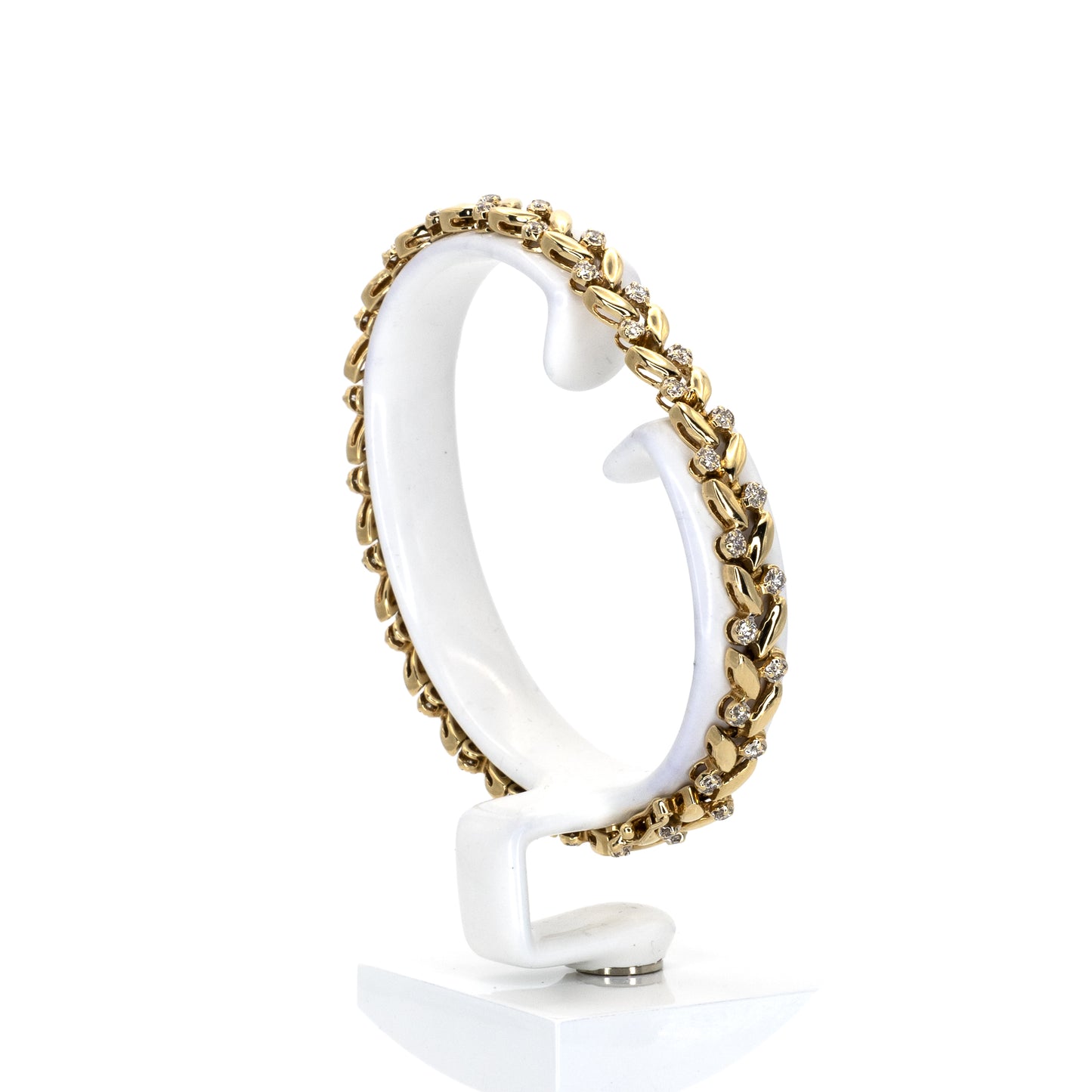 Diamond Leaf Gold Bracelet