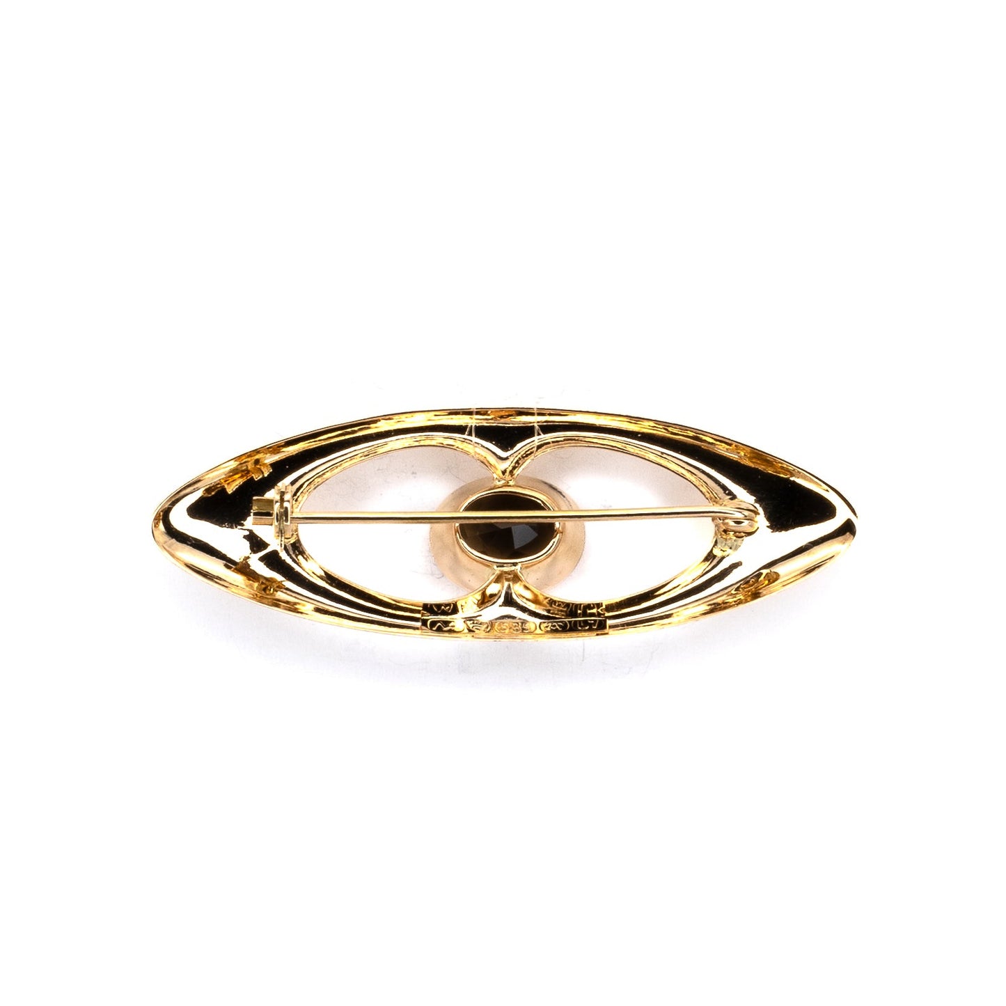 Gold Brooch with Smoky Quartz