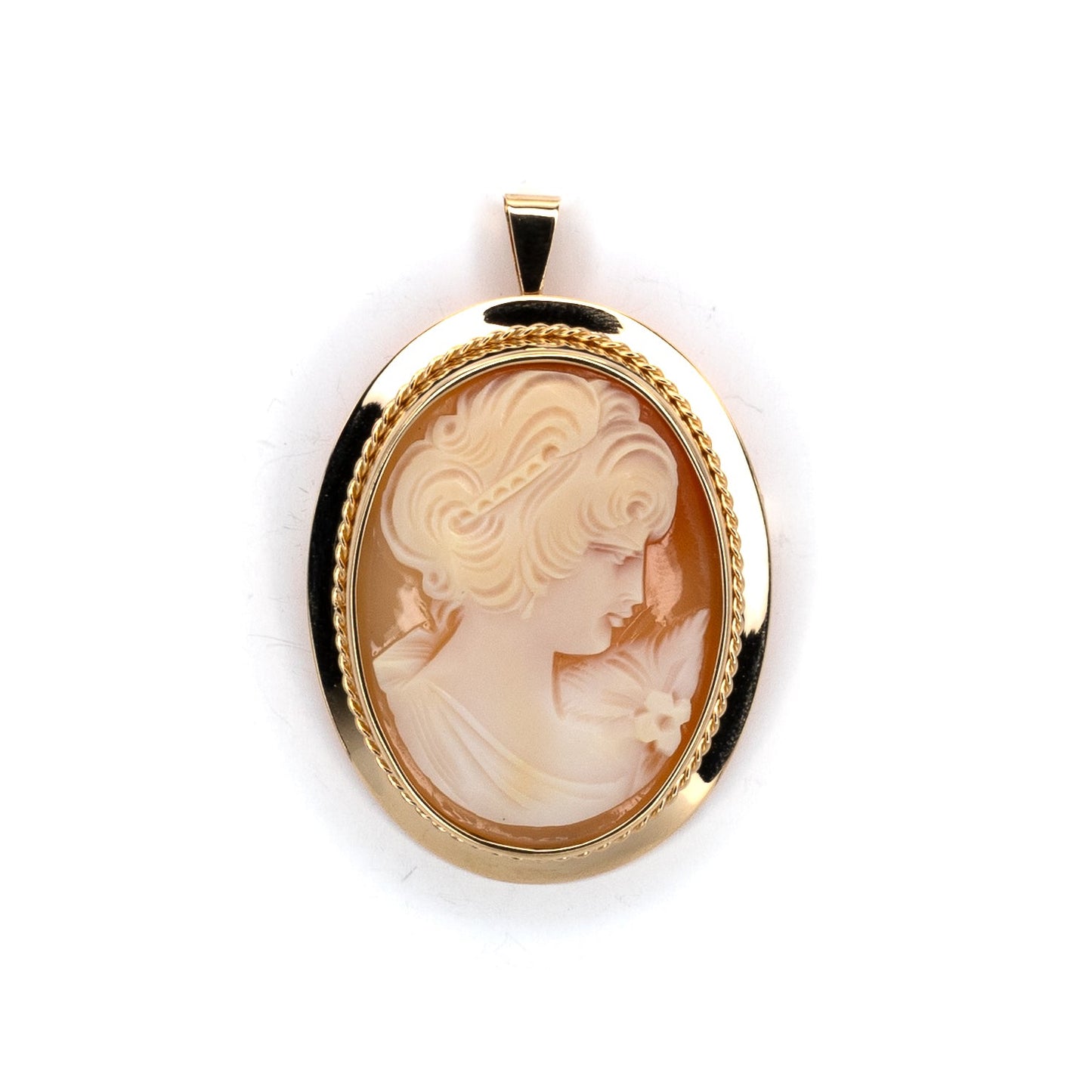 Vintage Medium Size Cameo Gold Brooch