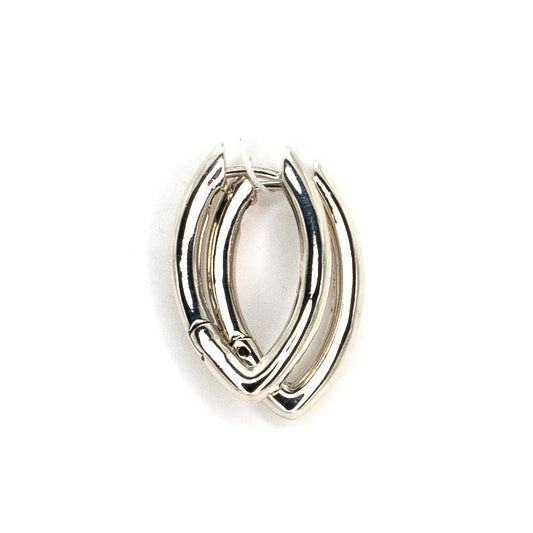 V Shaped Silver Hoop