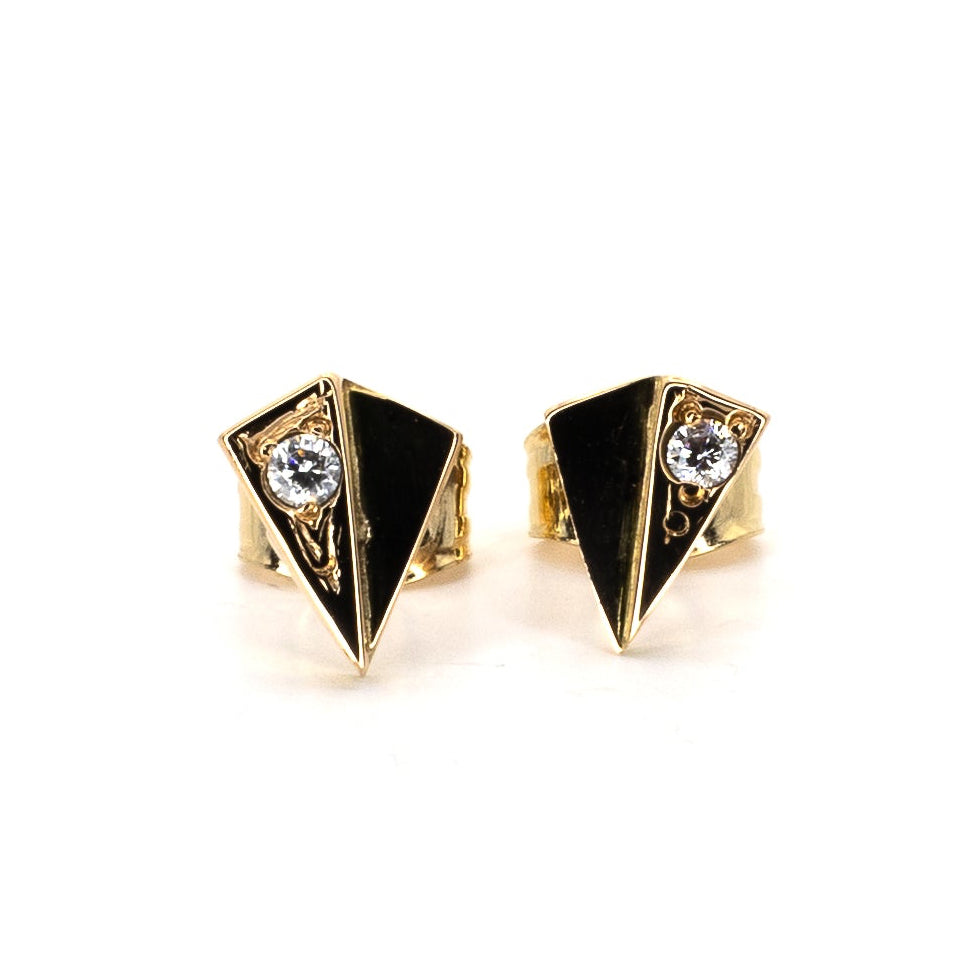 Triangle Gold Stud Earrings
