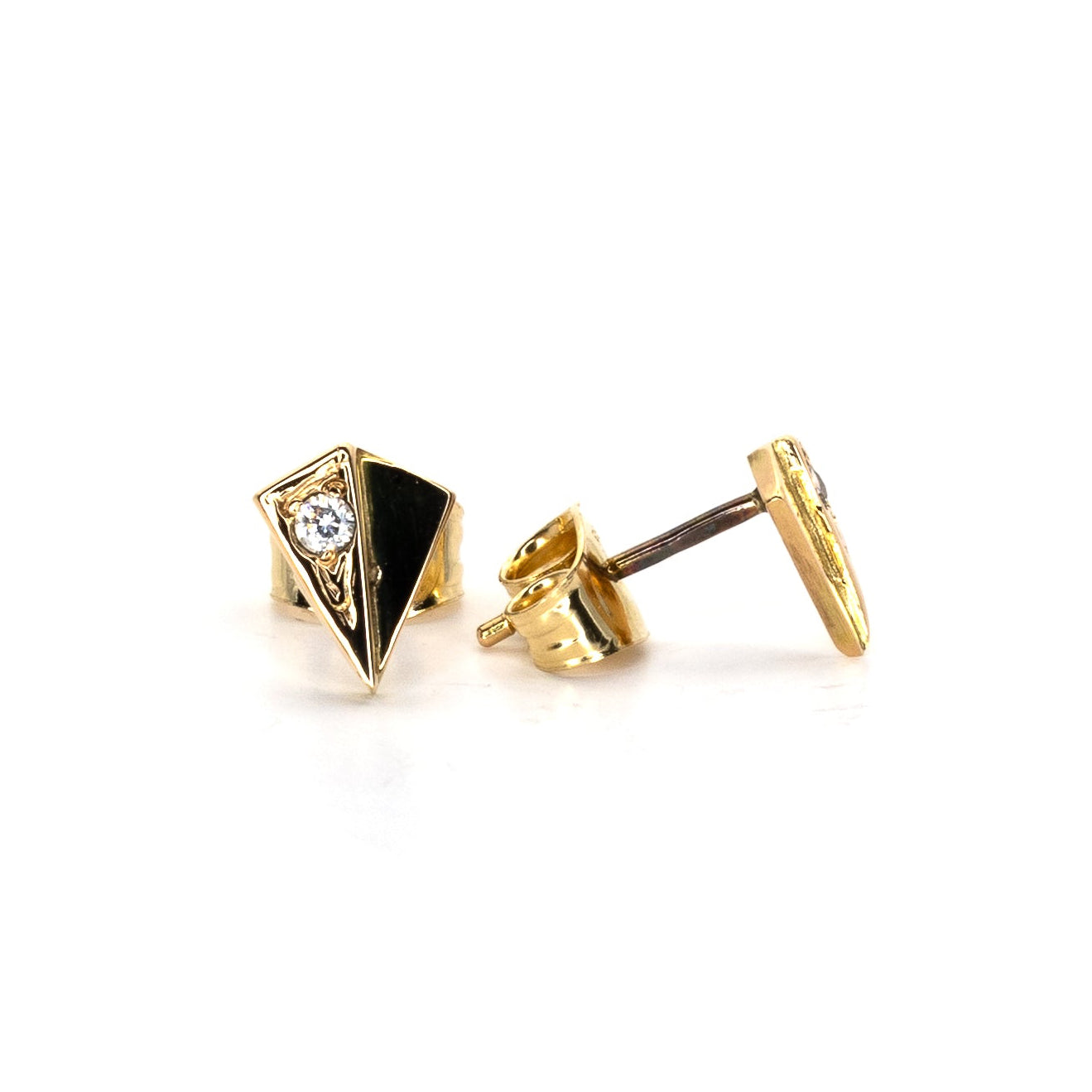Triangle Gold Stud Earrings