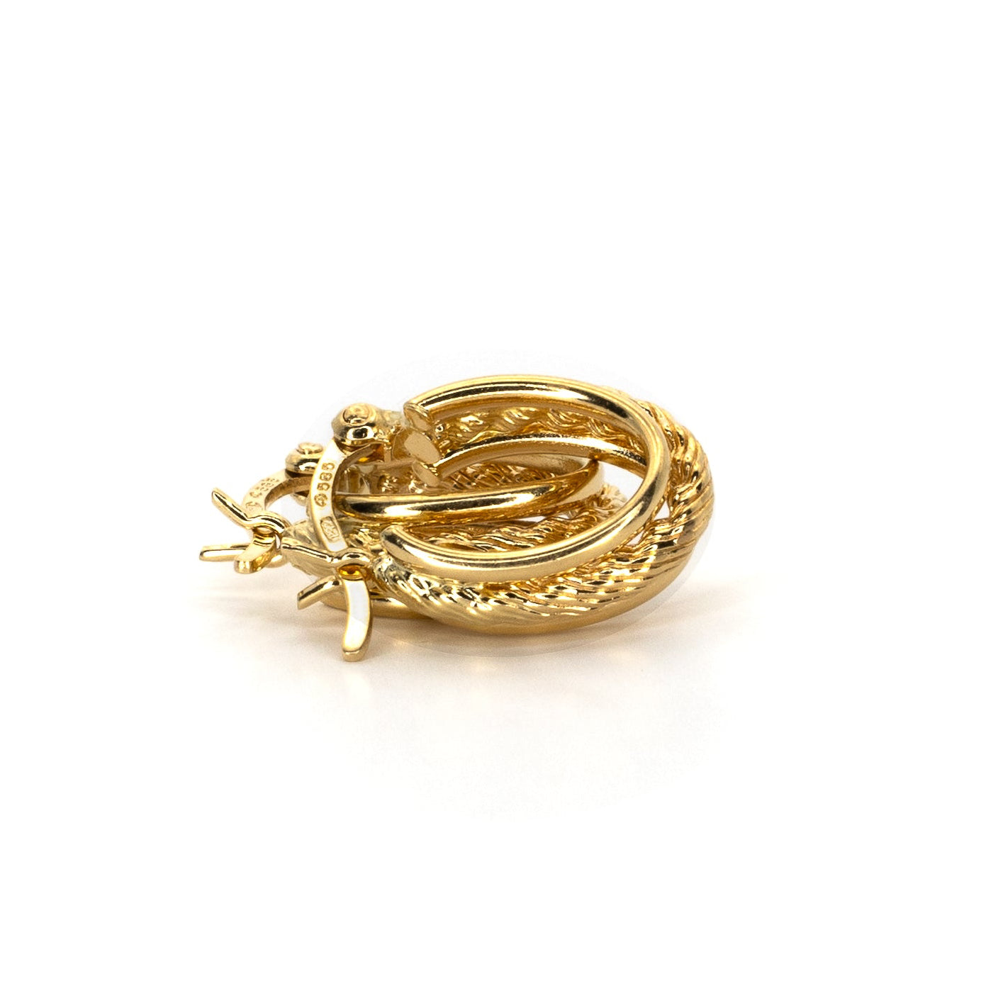 Rope Style Oval Gold Hoops