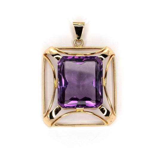 Vintage Amethyst Gold Pendant