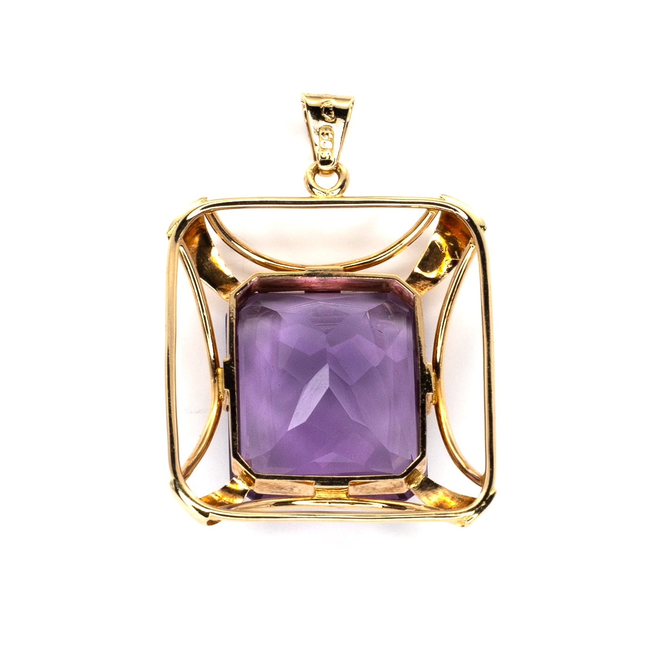 Vintage Amethyst Gold Pendant