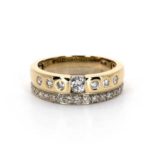 Double Solitaire & Eternity Gold Ring