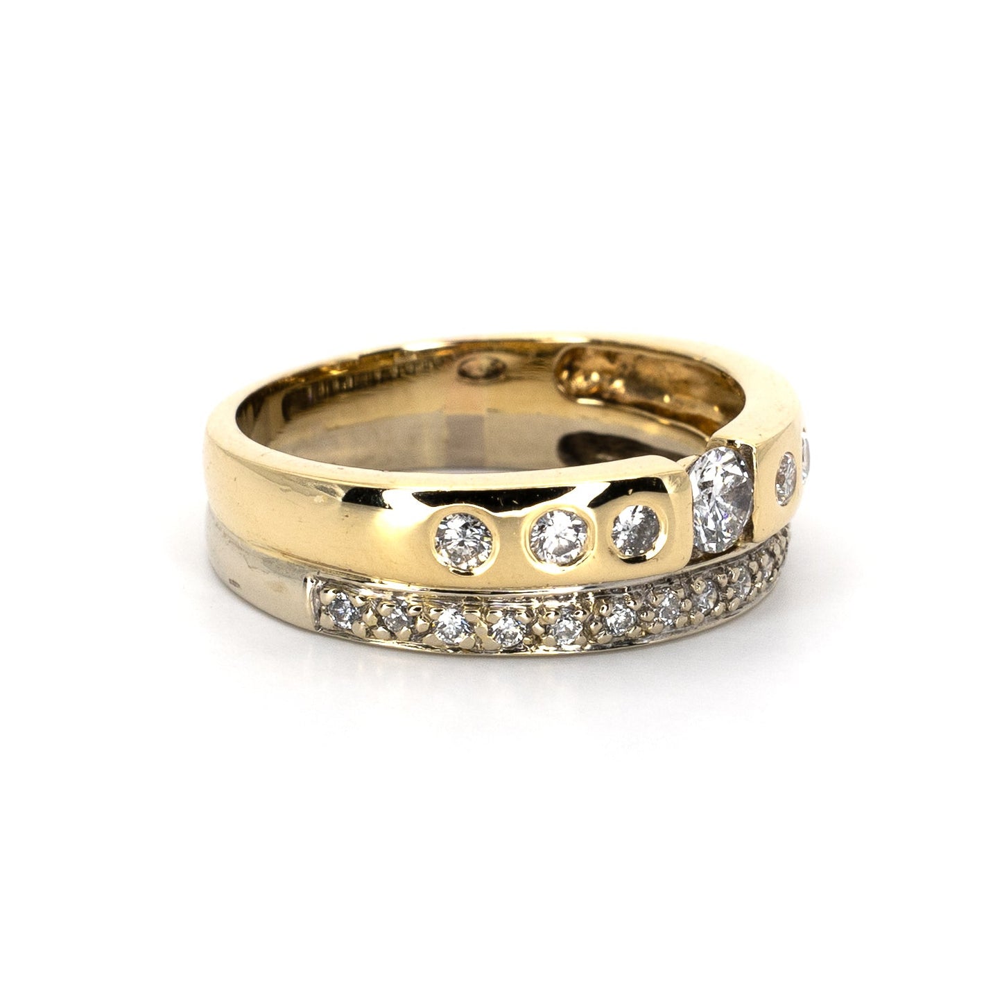 Double Solitaire & Eternity Gold Ring