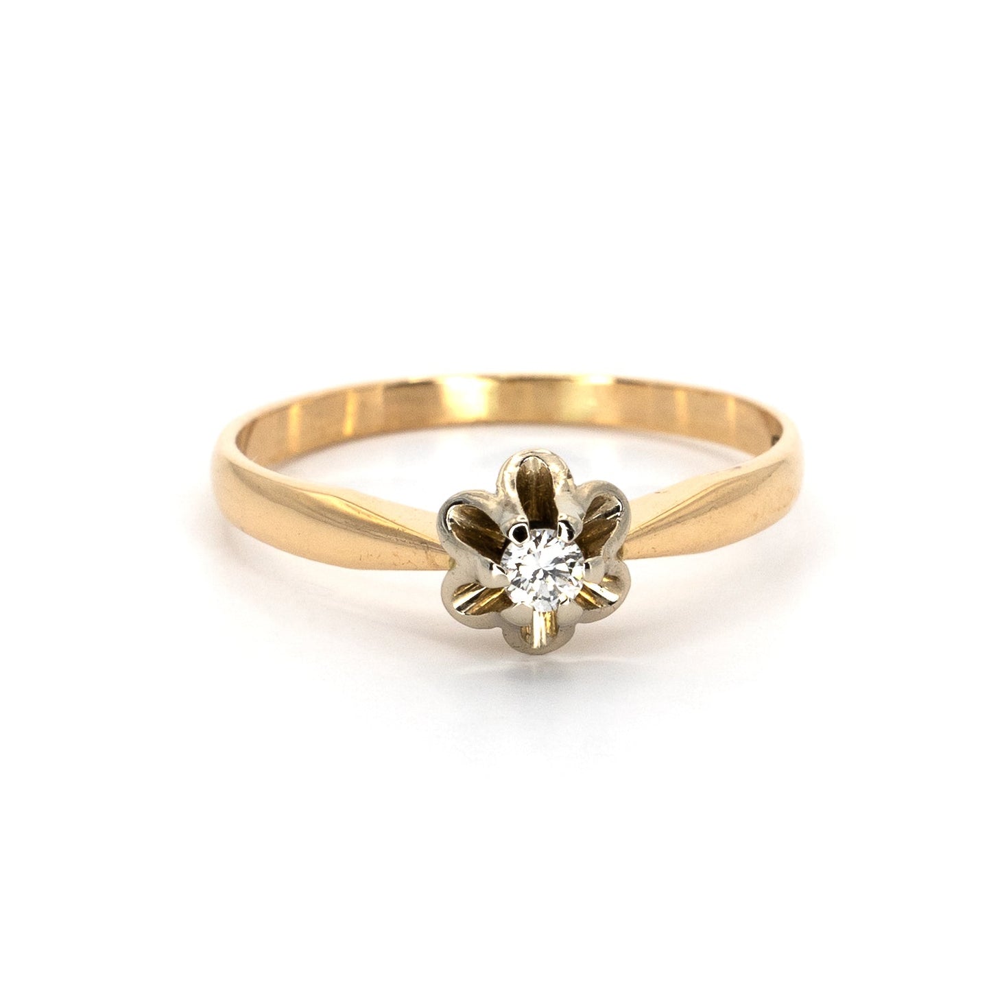 Vintage Diamond Solitaire Gold Ring