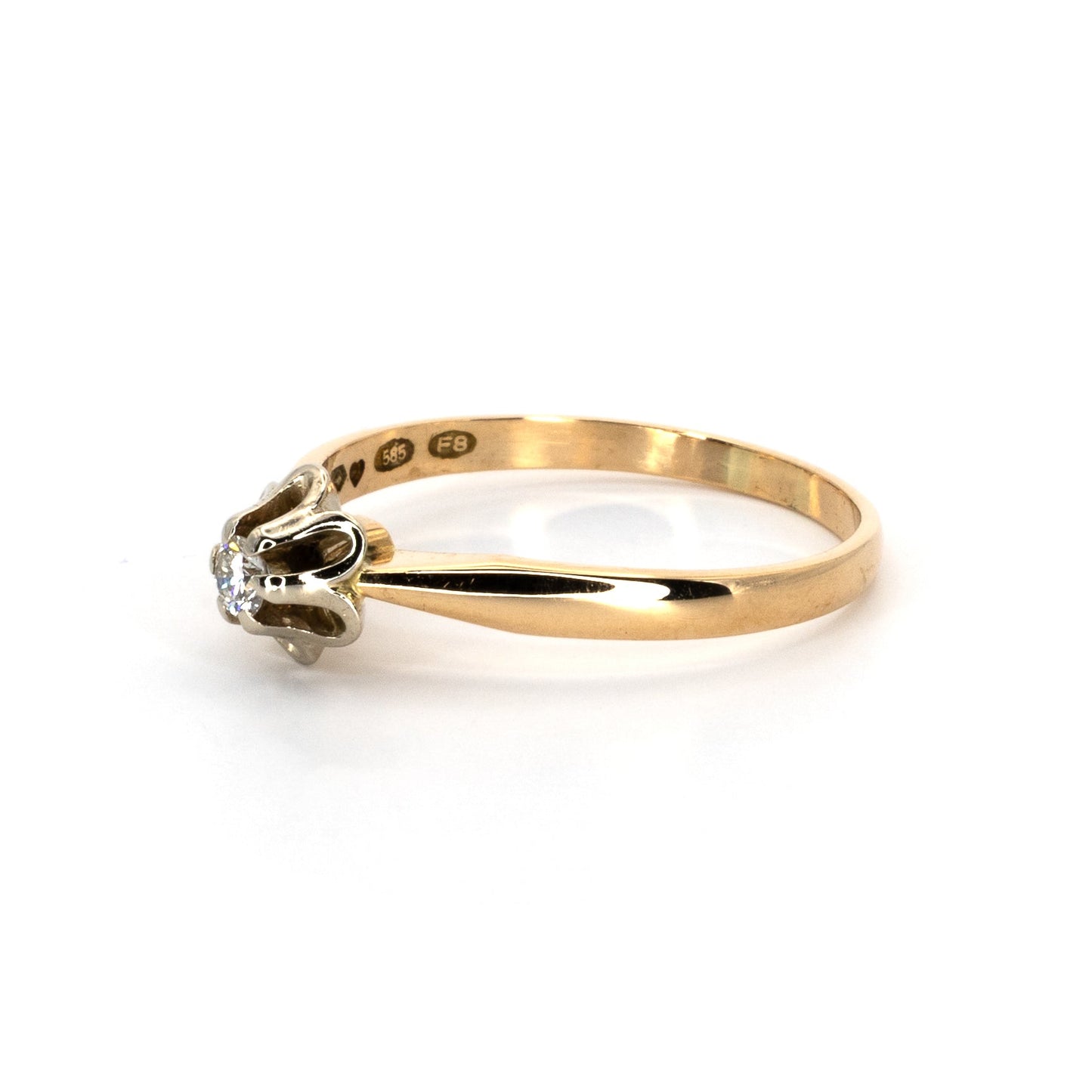 Vintage Diamond Solitaire Gold Ring