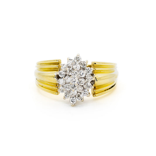 Diamond Cluster Festive Gold Ring