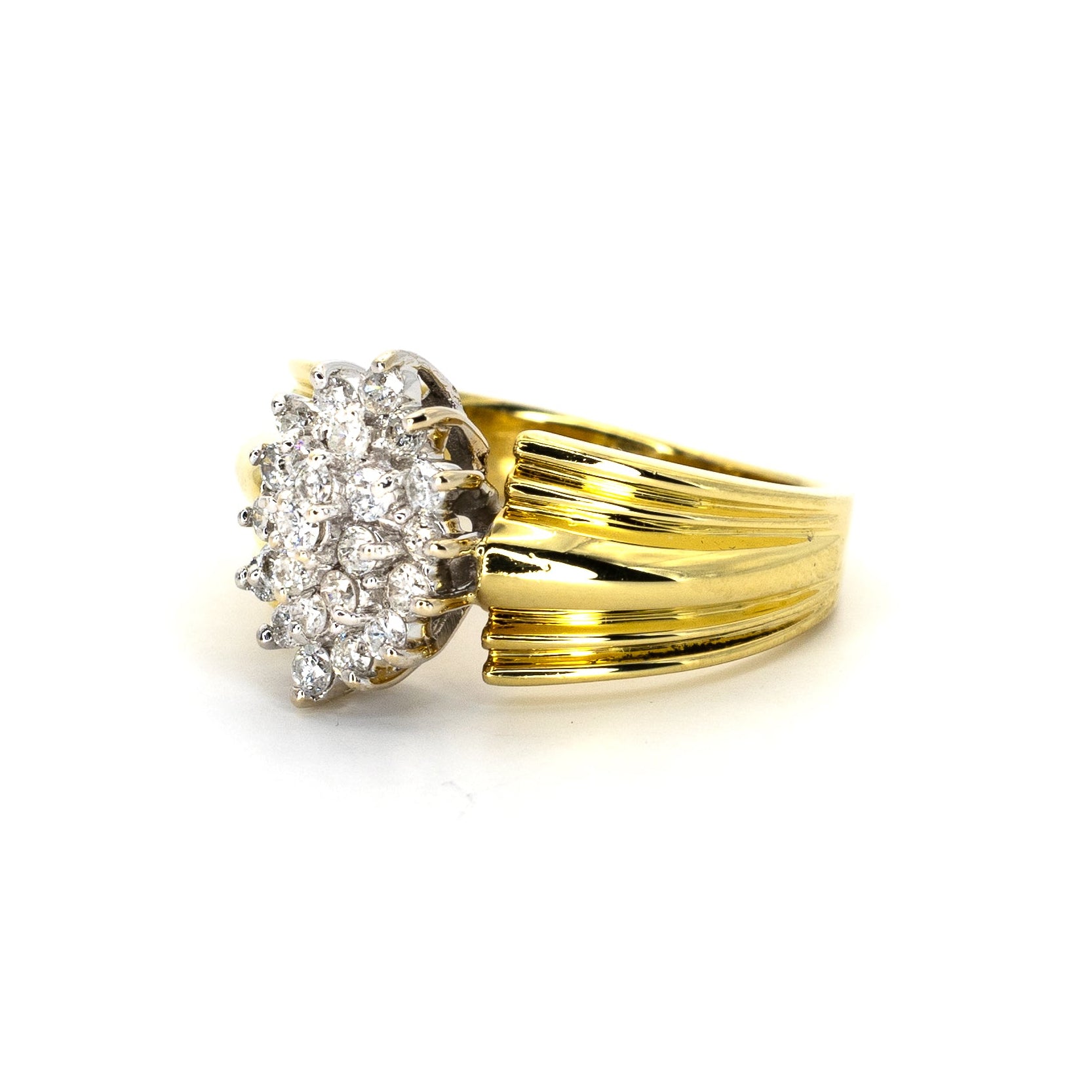 Diamond Cluster Festive Gold Ring