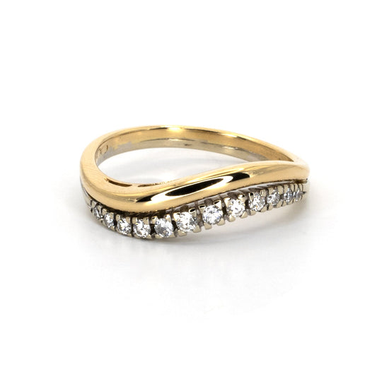 Diamond & Gold Wave Ring