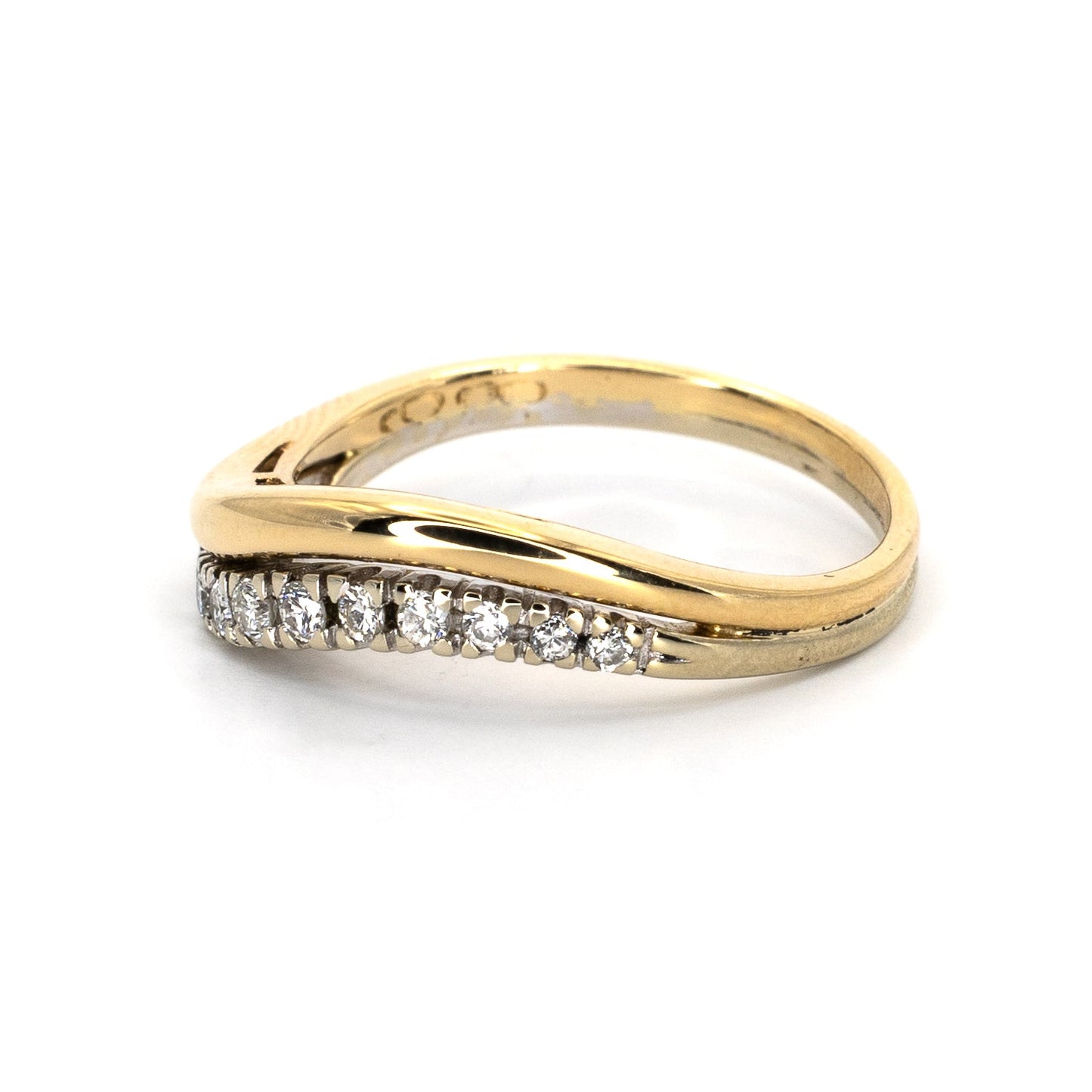 Diamond & Gold Wave Ring