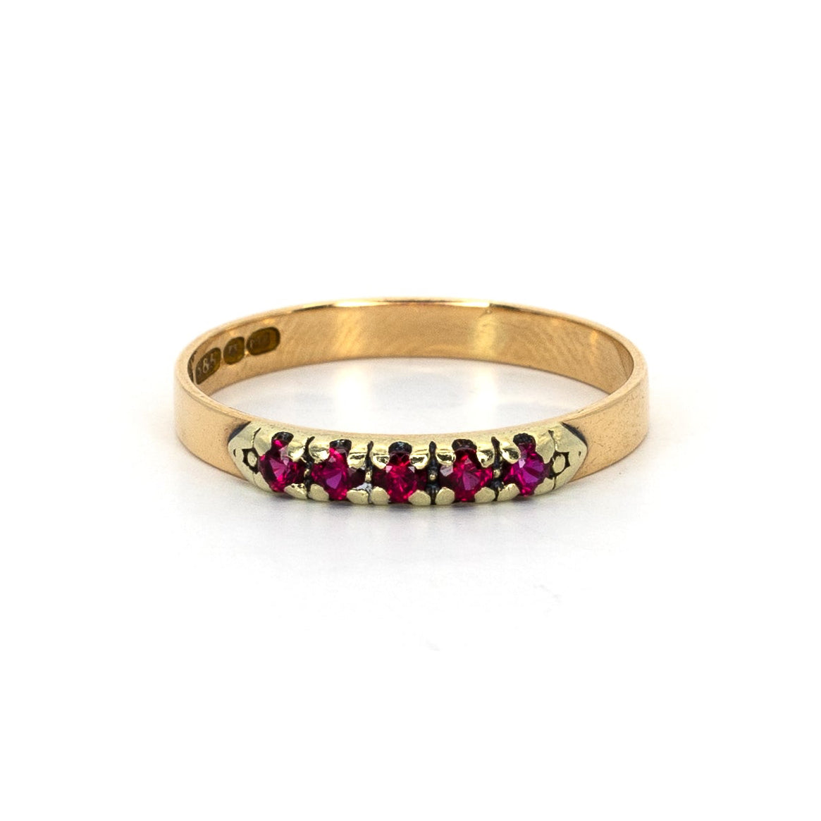 Raspberry 5 Stud Gold Ring