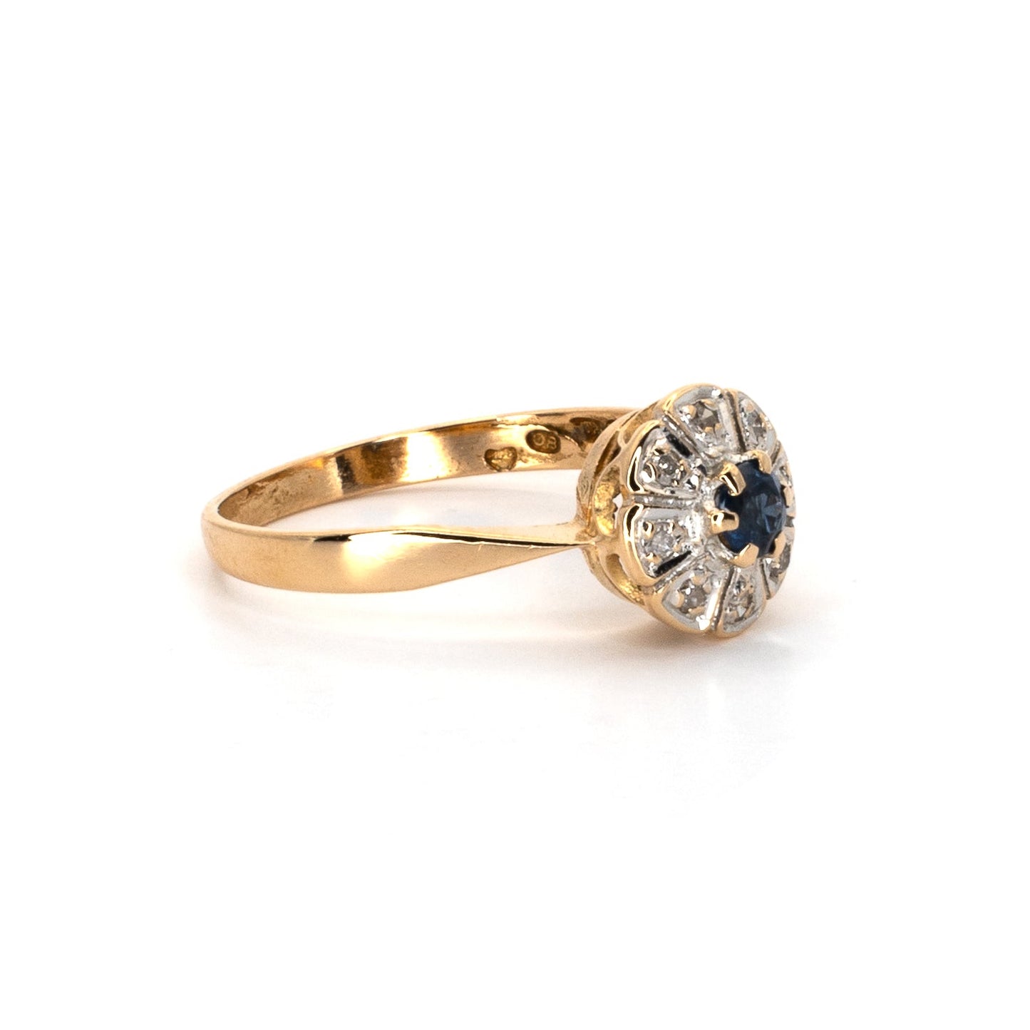 Vintage Sapphire & Diamond Gold Ring