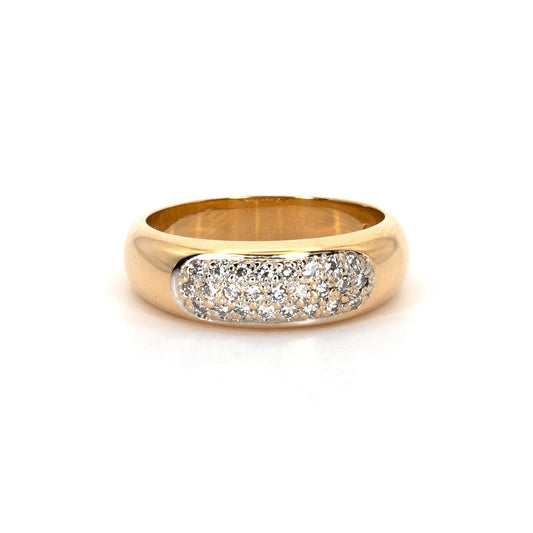 Paveé Diamond Front Gold Ring