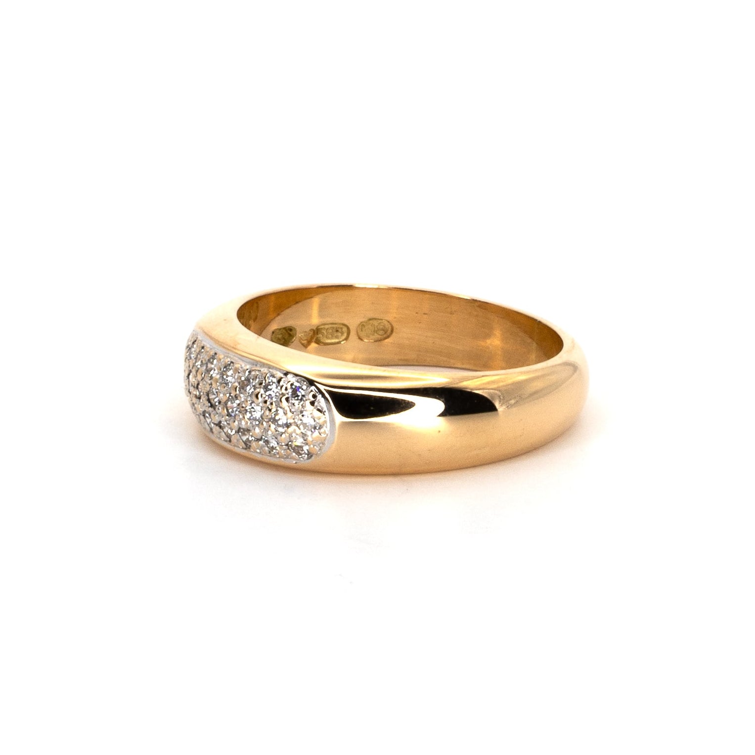 Paveé Diamond Front Gold Ring