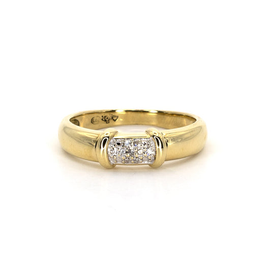 Diamond Buckle Gold Ring