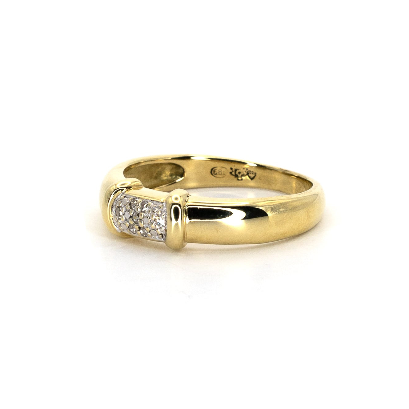 Diamond Buckle Gold Ring