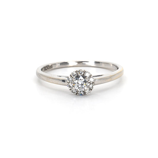 Diamond Halo White Gold Ring