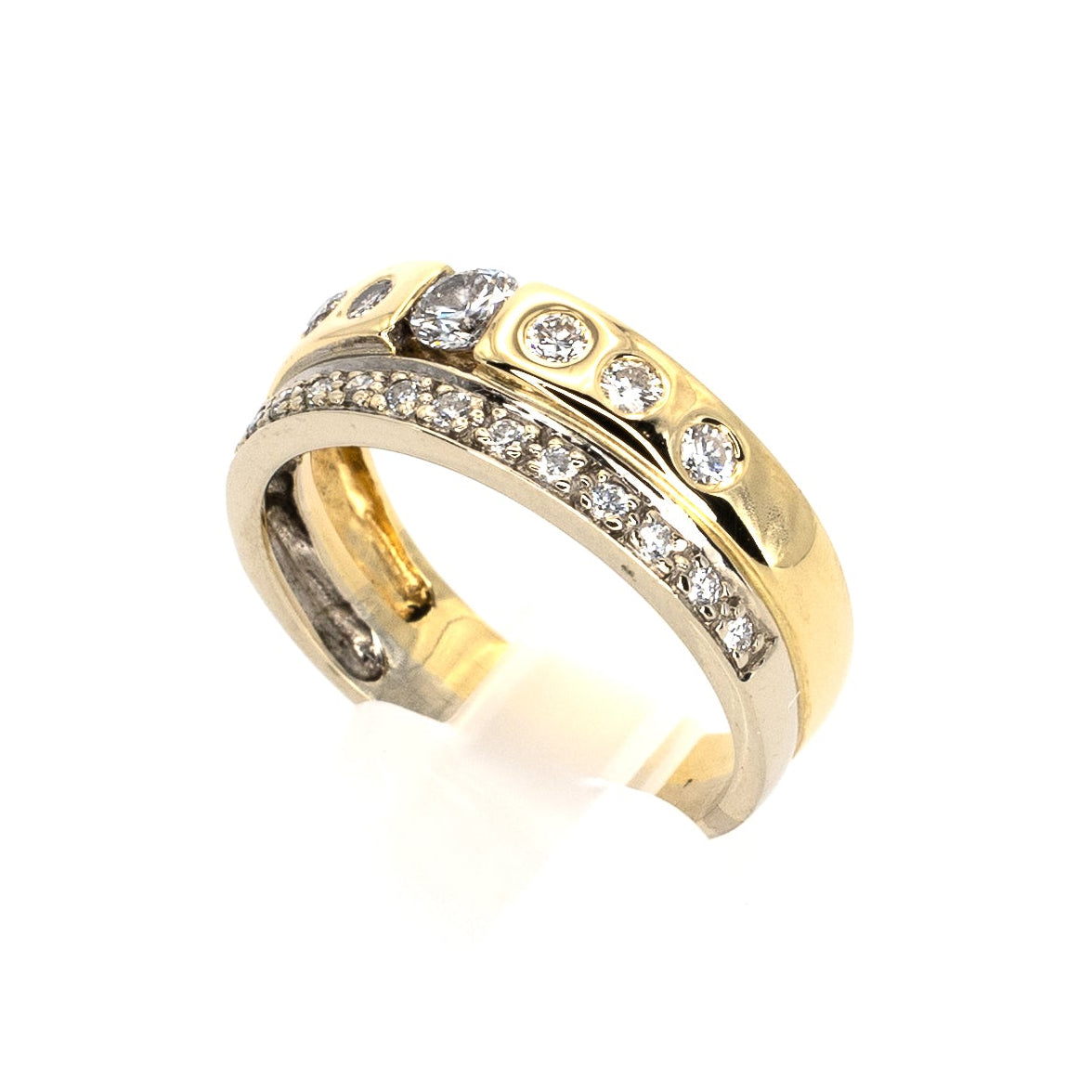 Double Solitaire & Eternity Gold Ring