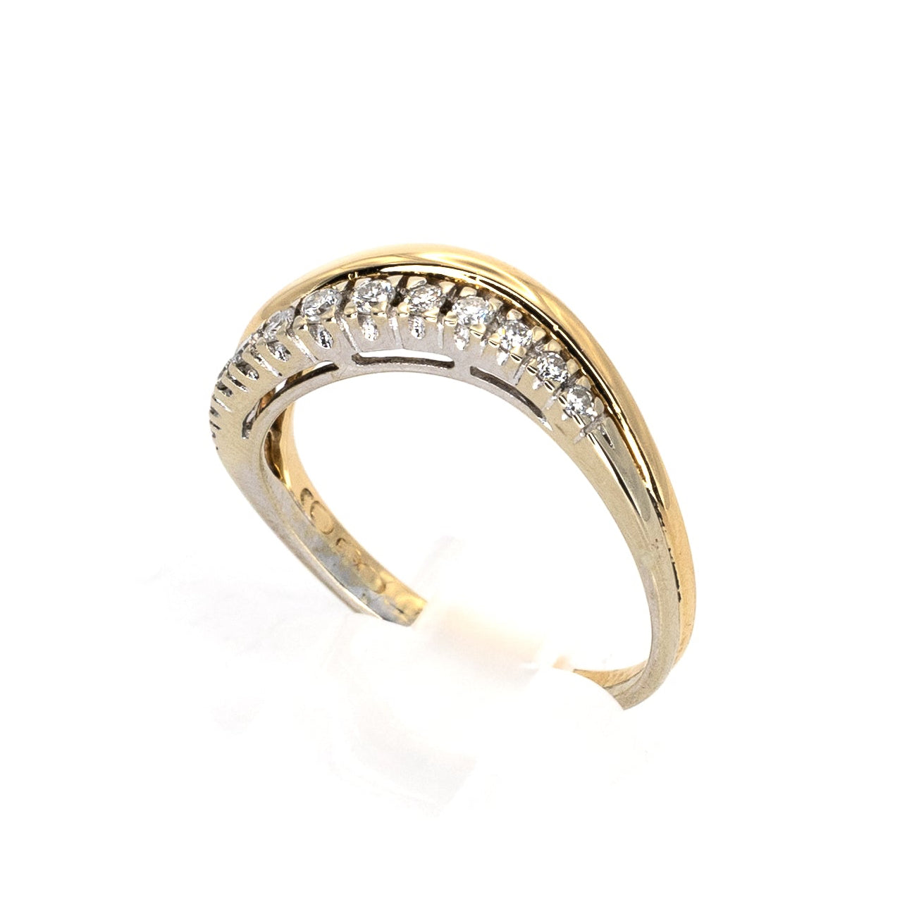 Diamond & Gold Wave Ring