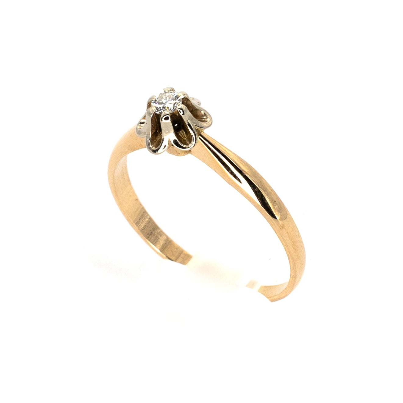 Vintage Diamond Solitaire Gold Ring